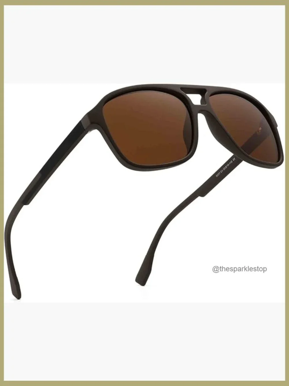 Polarized Aviator Sunglasses Vintage Square Driving Glasses Matte Coffee Frame